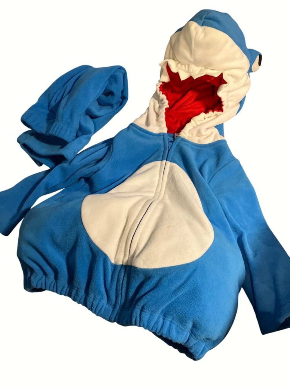 Carters Baby Shark Costume Blue and White Fleece Hooded Two Piece Set 18M - Picture 2 of 12